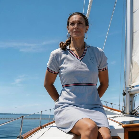 🛡️Gucci Equestrian Coat Of Arms Sherry Web Polo Dress - Picture 9 of 15